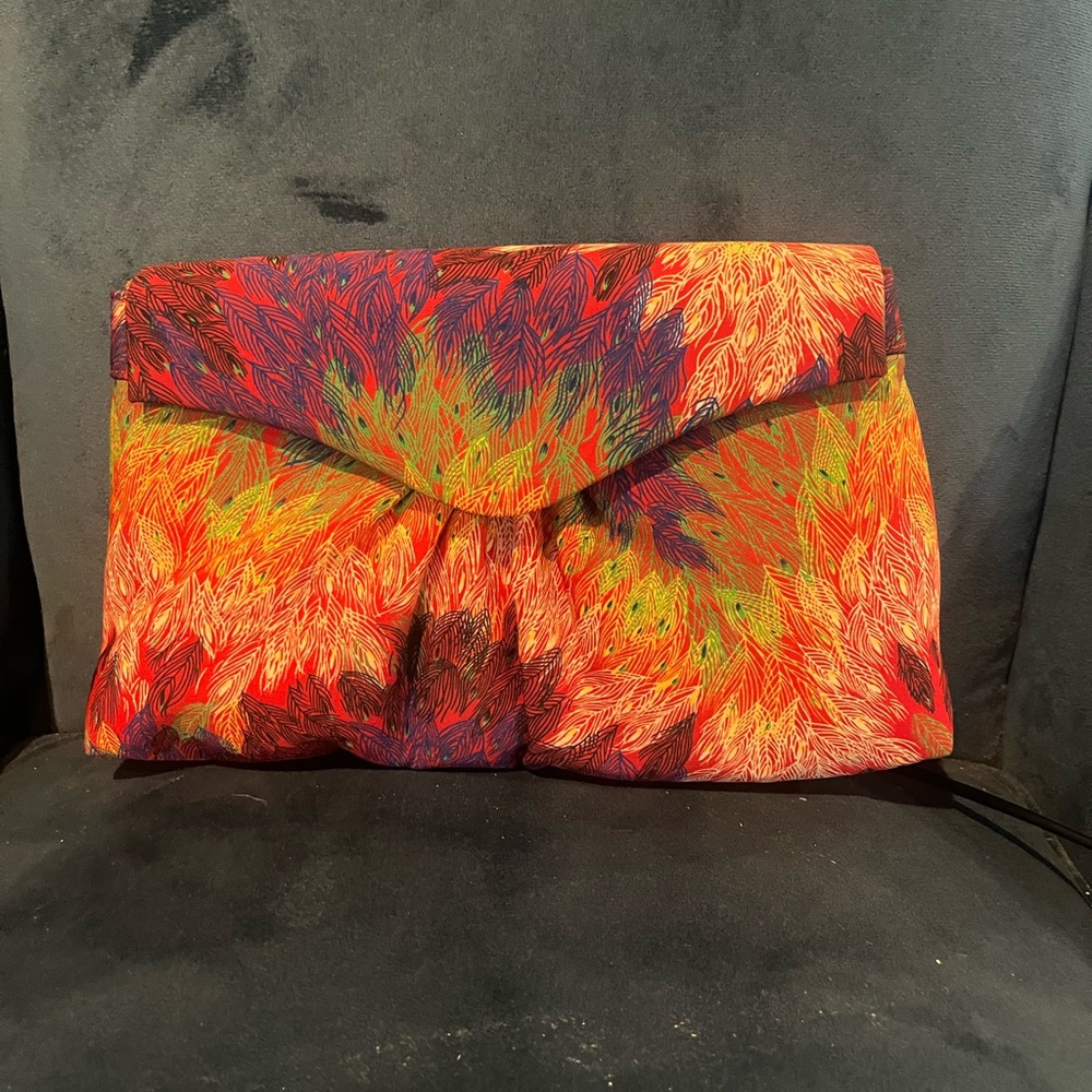 J.Renee Red and Orange Clutch Elegant Envelope Design